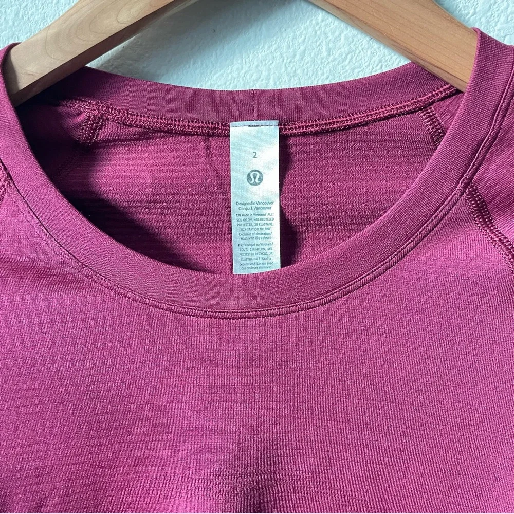 NWT Lululemon Swiftly Tech Long-Sleeve Shirt 2.0 *Race Length Deep Luxe Size 2 - Picture 3 of 7